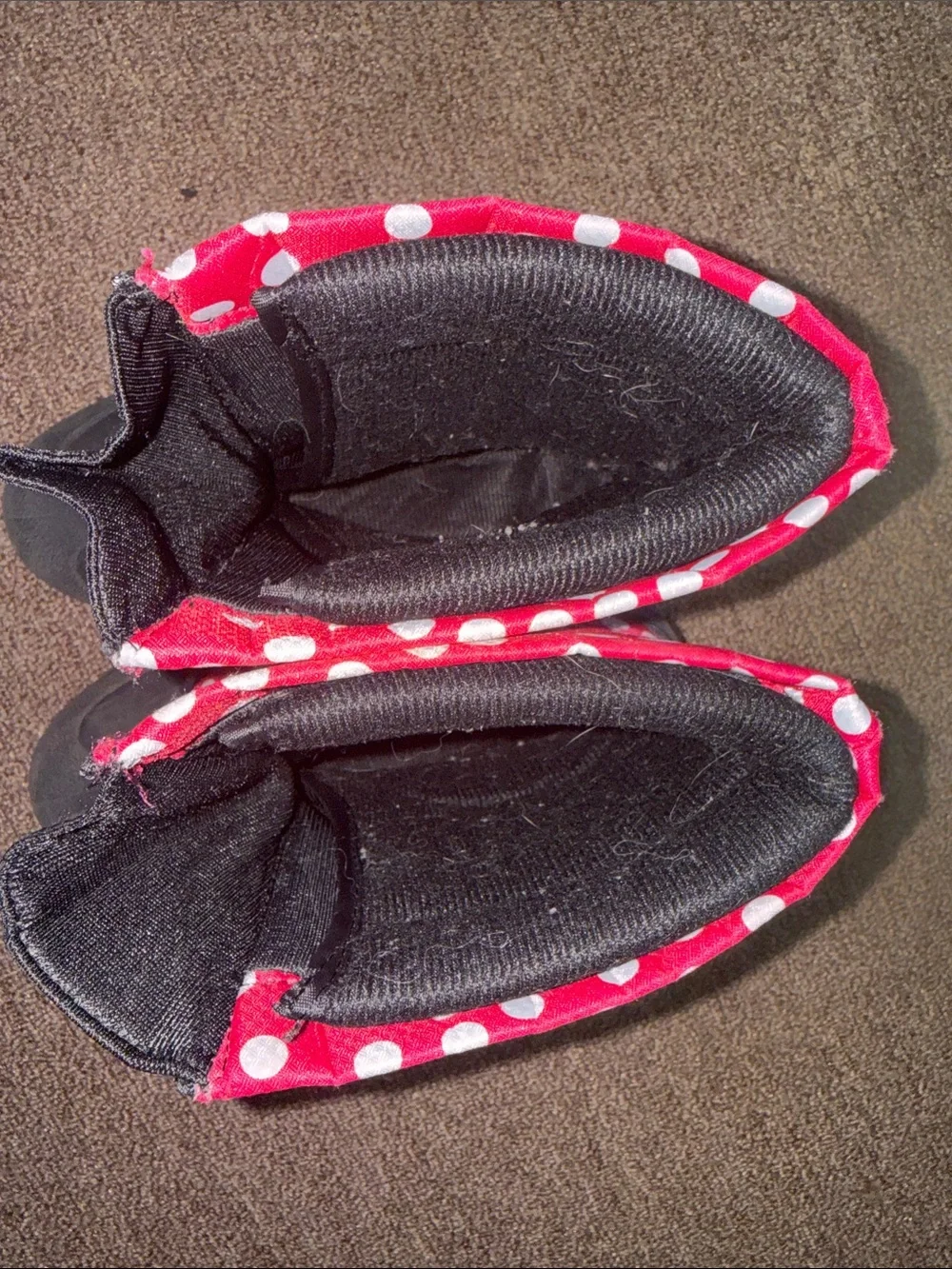 Itasca Pink Polka Dot Kids Winter Boots with Black Soles